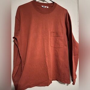 Uniqlo orange shirt with pocket